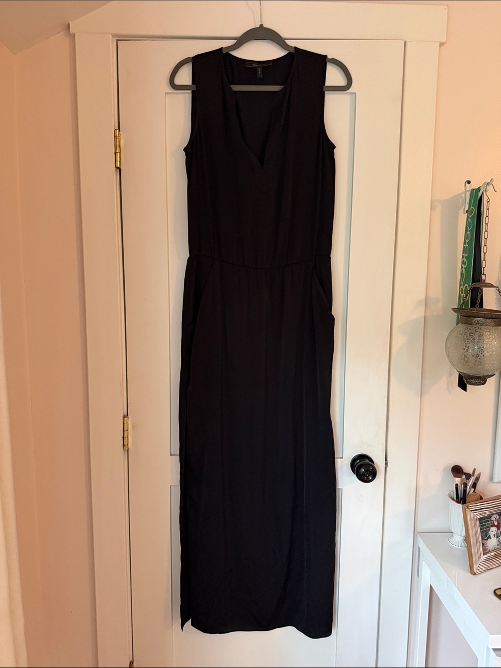 BCBGMaxAzria Black Sleeveless V-Neck Maxi Dress